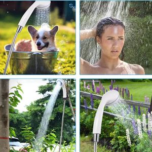 Bærbar brusepumpe - Genopladelig via USB, 4-5 L/min, 1,5 m slange | HYDROPORT