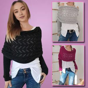 Strikket tørklæde med ærmer | KNITKA