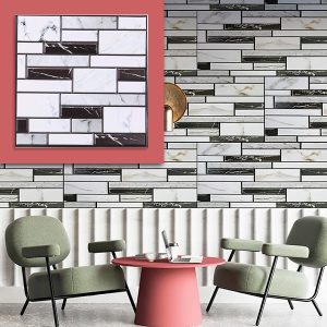 3D-vægklistermærker med marmorlook (10 stk) | MARBLEBLOCKS