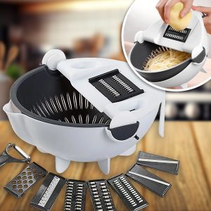 9-i-1 grøntsagsskærer med afdrypningskurv | SORTEX